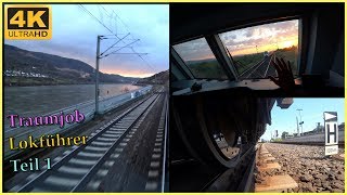 【4K】Beruf Lokführer Cargo Teil 1 . Triebfahrzeugführer bei der Arbeit .Freight Train Traumjob