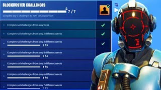 "BLOCKBUSTER" SKIN UNLOCKED! FREE "VISITOR" SKIN Gameplay! Fortnite Battle Royale Week 7 Challenges