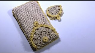Чехол крючком . как связать ровный край.