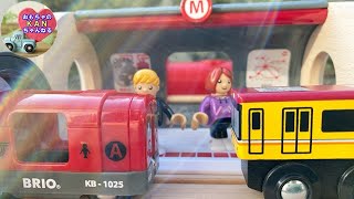 BRIO(ブリオ) ワールドのメトロ地下鉄セットを組立☆チャギントンや日本の電車を走らせたよ☆【ウピさん＆upisch】