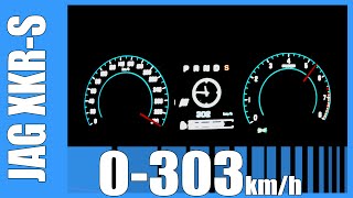 0-303 km/h: 550 HP Jaguar XKR-S 5.0 V8 Supercharged BRUTAL! Acceleration & Top Speed Run