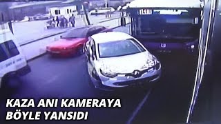Esenyurt'ta 2 otobüsün de karıştığı zincirleme kaza kameraya böyle yansıdı