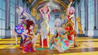 [MMD 4K ] 19017 TDA China Dress Haku Miku luka Teto Mimeko  百合の女王 [DL][RAY MMD 1.5.2]