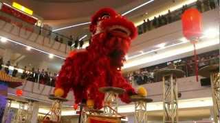 CNY 2013 ~ Acrobatic lion dance (跳高樁舞獅 Múa Lân) by Khuan Loke @ Tropicana City Mall