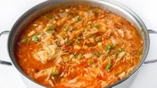 Щи из свежей капусты с говядиной