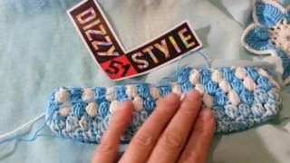 DIZZY51STYLE   Вяжем незаконченные столбики  с накидом, провязанные вместе. Урок 4.
