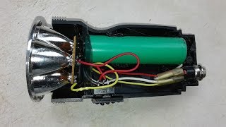 Аккумулятор LI-ON 18650 в LED фонарик.Accumulator of LI - ON 18650 in LED flashlight.