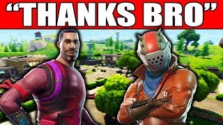 CARRYING RANDOM KID TO VICTORY!!! (Fortnite Battle Royale)