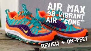 air max 98 vibrant air "cone" stockx unboxing review + on-feet ??