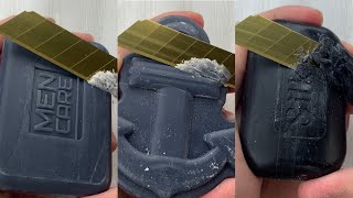 ASMR Soap- Резка сухого черного мыла/ Cutting dry black soap/ Satisfying video/ Relax sound/ #asmr
