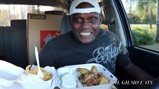 GARLIC PARM WINGS AND CHEESE FRIES MUKBANG | EATING SHOW | BEEN SICK | 마늘 파마산 날개와 치즈 감자 튀김 묵방
