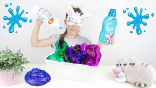 ♥ ROBIĘ 4 GLUTKI/SLAJMY Z ZAMKNIĘTYMI OCZAMI | Pusheen Girl