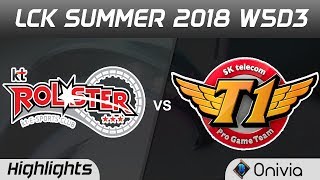 KT vs SKT Highlights Game 1 LCK Summer 2018 W5D3 KT Rolster vs SK Telecom T1 by Onivia