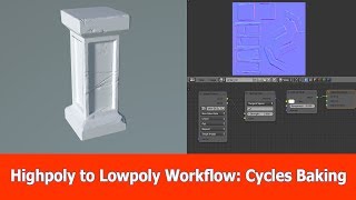 High poly to Low poly workflow : Blender Cycles Baking (5)