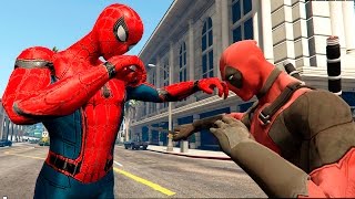 ЧЕЛОВЕК ПАУК ПРОТИВ ДЕДПУЛА В GTA 5 - GTA 5 MODS SPIDERMAN VS DEADPOOL