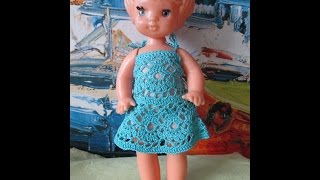 Платье крючком для куклы узором "лилии"/Подробный МК/ knit doll