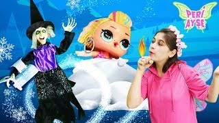 Peri Ayşe.Yaşlı cadı prenses Elsa'nın kar eldiveni çaldı ve her yeri dondurdu!