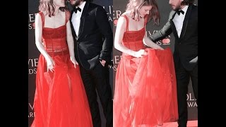 Rose Leslie and Kit Harington at the 2017 Olivier Awards