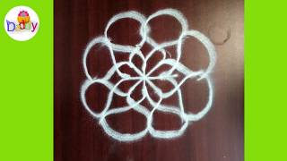 Margazhi kolam designs with dots for Thai Pongal  | Little Daddy Sunny | Easy Rangoli Designs
