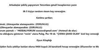 Steam Ücretsiz Key Çekilişi - Pubg, Pes, Fifa Ücretsiz Katıl! 30 Ocak Son!