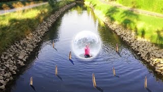 IN XXL BALL AUF FLUSS HERUMGEHEN! **GEFÄHRLICH**