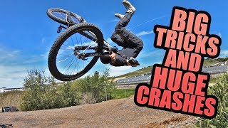 LANDING BIG TRICKS AND HUGE MTB CRASHES