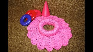 Манишка крючком и спицами Dickey hook and knitting needles (English subtitles)