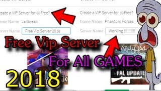 [Working]How To Get Free Vip Server For ALL GAMES ! / (Jailbreak , Mining Simulator...) / Roblox