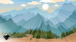 Landscape with mountains in Inkscape
