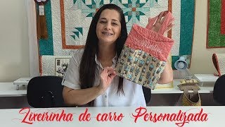 Lixeirinha Carro Personalizada com 2 bolsos