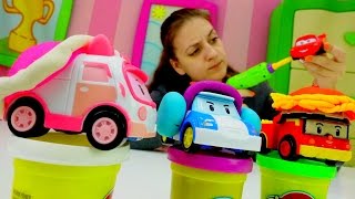 Видео для детей: Робокар Поли и поделки из Плей До