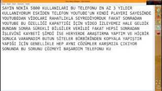 Nokia 5800 Youtube Video İzleme  Sorunu  & Çözümü