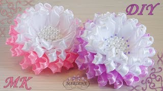 ? Цветы канзаши из узкой ленты. МК/DIY ?