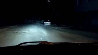 Тест светодиодов Opel Astra G. Светодиоды H7 и HB3 в фаре Opel Astra G. Ближний и дальний свет.