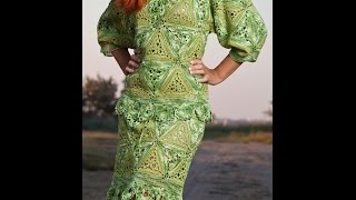 Вязаный костюм.Юбка и блузка крючком.Ирландское кружево.
