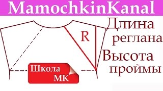 Длина регланной линии или Высота проймы Высота кокетки без примерки Школа МК