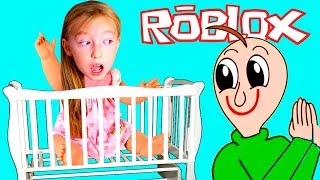 Почему Ростя хочет быть как НЯНЯ? Катя стала МАЛЫШОМ! Мы играем Роблокс Побег