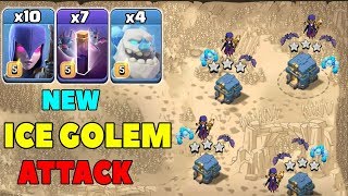 Ice Golem TH12 Attack Strategy 2019! 10 Max Witch 7 Bat Spell 4 Ice Golem 3star TH12 War Attack