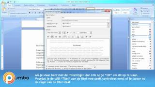 Inhoudsopgave maken in Office 2007 met behulp van stijlen.