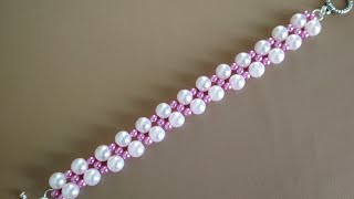Tutorial: easy beaded bracelet. Простой браслет из бусин