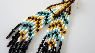 Native American Style Beaded Earrings. Серьги из бисера
