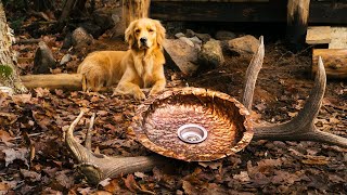 Handmade Hammered Copper Sink Using Hand Tools at my Wilderness Cabin | DIY