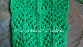 Ажурный волнистый узор. "Елочки". Вязание спицами. Knitting (Hobby)