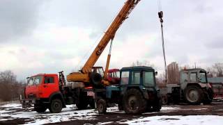 Работа автокрана Ивановец 25 тонн.