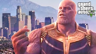 WHAT HAPPENS WHEN THANOS SNAPS HIS FINGERS? GTA 5 POPULATION REDUCTION THANOS MOD!!!
