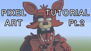 Minecraft Pixel Art Tutorial - Foxy FNAF Part 2