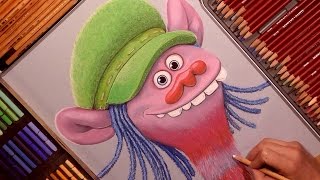Drawing Trolls (Cooper) Cartoon Character from Trolls Cartoon. Soft Pastel.