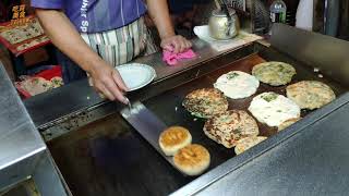 蔥油餅 牛肉餡餅—台灣街頭小吃.中壢夜市 Scallion pancake Beef patties Taiwan street food