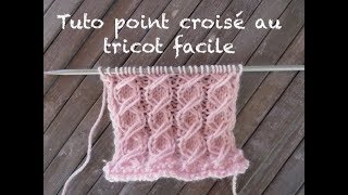 TUTO POINT CROISE AU TRICOT Stitch knitting PUNTO DOS AGUJAS