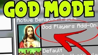 MCPE " GOD MODE " ADDON! // MCPE GOD - Minecraft Pocket Edition GOD MODE ADDON and BEHAVIOR PACK!